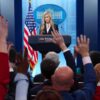 New White House press secretary’s debut: Brief, limited questions and some harsh reviews